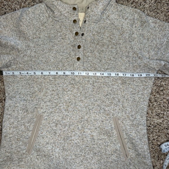 Thread & Supply Snap Cozy‎ Hoodie Fleece Pullover Thermal Womens Sz Large Beige - Picture 5 of 11